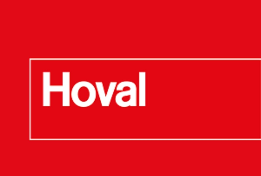 Logo Hoval rosso con scritta bianca